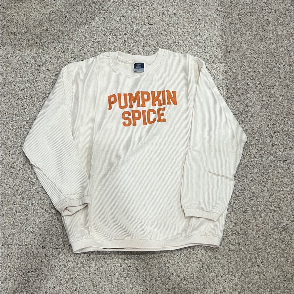 Pumpkin Spice Ribbed Cream Sweatshirt